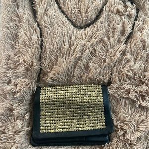 Black and gold crossbody